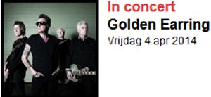 Golden Earring theatre ad April 04, 2014 Nijmegen - De Vereeniging
